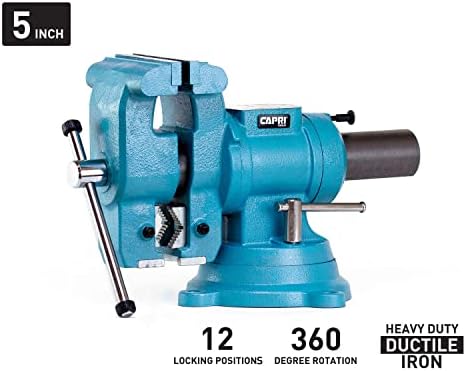 Capri Tools 10518 Rotating Base and Head Bench Vise, 5"