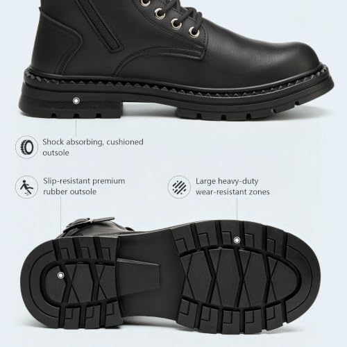 Steel Toe Boots for Men & Women,Slip On Work Boots for Construction