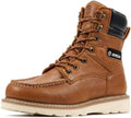 SUREWAY Men's 8" Moc Toe Full-Grain Leather Soft Toe Work Boots, EH Rated