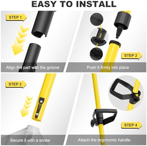 Snow Pusher, Snow Plow Shovel with Ergonomic Dual D-Handles & 22'' UHMW Blade, Lightweight Manual Snow Shovel for Driveway, Sidewalk & Patio