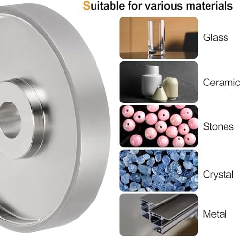 HARFINGTON Diamond Lapidary Wheel 6 Inch x 1 Inch Arbor Hole 800 Grit Grinding Wheels for Stone, Marble, Glass, Ceramics, Crystal, Carbide, Steel