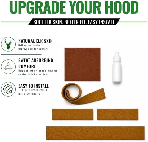 Elk Skin Liner Kit for Pancake Welding Hood, Tan Leather Face Liner, DIY Comfort Upgrade