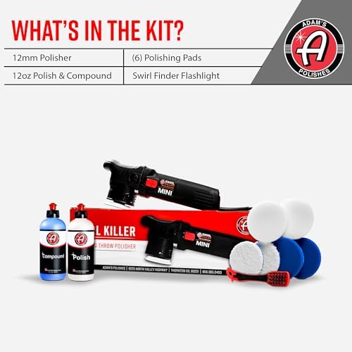 Adam's Polishes Swirl Killer 12mm Polisher - Orbital Polishing Paint Correcting Buffer Tool - Car Scratch Remover - Use Post Car Wash Clay Bar & Pre Wax or Ceramic Coating