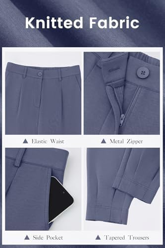 CFLONGE Womens Ankle Work Pants Trousers Casual Slacks