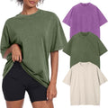 Womens Vintage Oversized T Shirts Acid Washed Baggy Cotton Tee Workout Gym Shirts Boyfriend Short Sleeve Tops