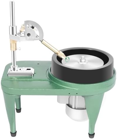 Gem Faceting Machine, 180W Gemstone Grinding Maker with 6 inch Plate&Manipulator Jewelry Jade Lapidary Cutting Flat Machine Polisher for Grinding Drilling Carving