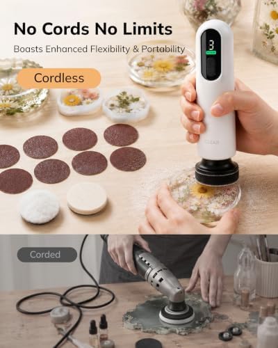 Cordless Rotary Sander Kit, 2" Detail Polisher for Resin Wood
