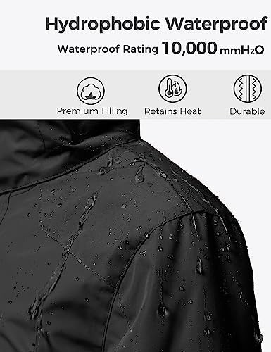wantdo Girls' 3-in-1 Ski Jacket Windproof Winter Coat Hooded Raincoat
