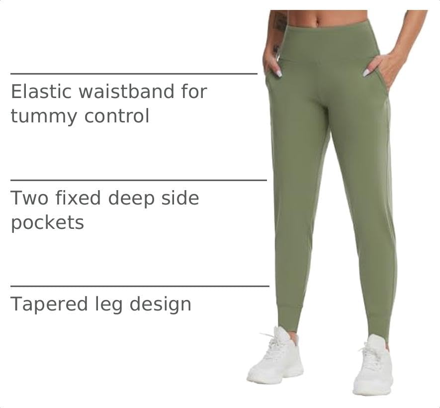 THE GYM PEOPLE Women's Workout Joggers Pants Lightweight Lounge Leggings