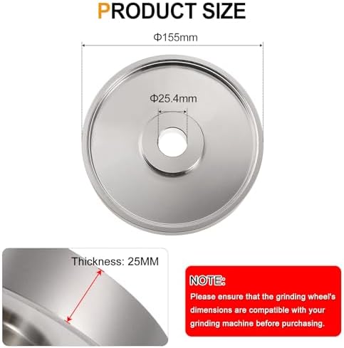 HARFINGTON Diamond Lapidary Wheel 6 Inch x 1 Inch Arbor Hole 1200 Grit Grinding Wheels for Stone, Marble, Glass, Ceramics, Crystal, Carbide, Steel