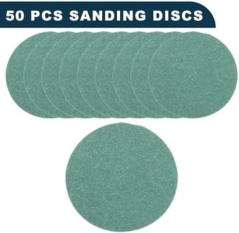 Car Sanding Discs 2inch 100 Grit Abrasion Resistance | Round Hook and Loop Sandpaper Green 50 Pcs