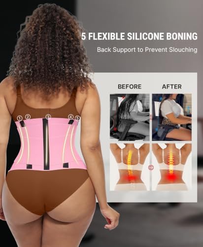 FeelinGirl Waist Trainer for Women Corset Tummy Control Faja Body Shaper