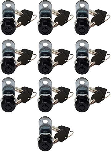5/8" Tubular Cam Lock (180° Black, 10-Pack) RV Toolbox Cabinet Replacement