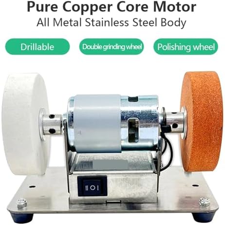 100W Double Head Grinding Wheel Machine Desktop Grinder Motor Micro Rough And Fine Polishing Electric Grindstone