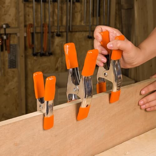 PONY 6" & 4" Heavy Duty Metal Spring Clamps with Protective Tips, 10-Piece
