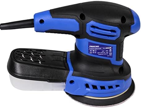 Steel Force PRS5360 5-inch 3.0A Random Orbit Sander with 8Pcs Sandpapers, 6 Variable Speed 6000-13000RPM and High-Performance Dust Collection System for Woodworking