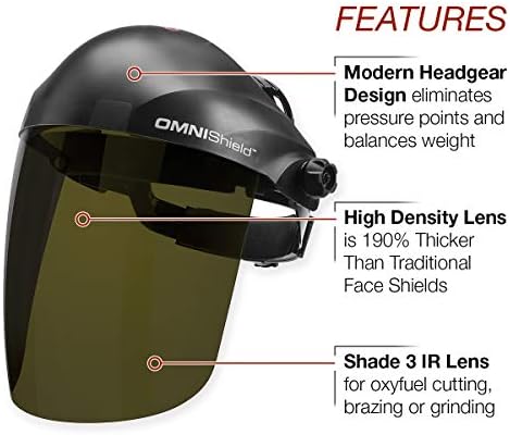 Lincoln Electric OMNIShield Professional Face Shield - Shade 3 IR Lens - Premium Headgear - K3753-1
