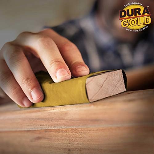 Dura-Gold Premium 1/4 Sheet Gold Sandpaper Sheets, 220 Grit (Box of 400)