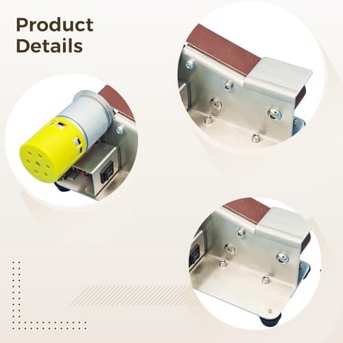 Mini Electric Belt Sander Grinder Set, 110/220V Bench Belt Sander with Polishing Wheel, Grinding Wheel, Polishing Disc, 10 Sanding Belts, for Knife Sharpening and Woodworking
