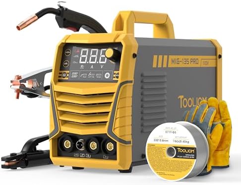 TOOLIOM 135A 110V Gasless Flux Core MIG Welder Kit with Wire and Gloves