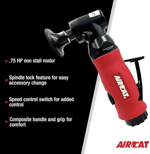 AIRCAT 6281 .75 HP Angle Disc Sander with Spindle Lock, 18,000 RPM