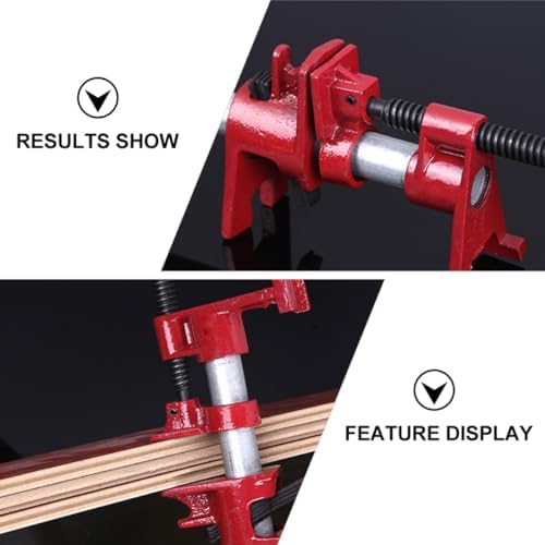 Woodworking Pipe Clamp Set with Rubber Protection, 1/2" Frame Assembly Gluing Clamps for Woodworking and Metalworking, Quick-release Workholding Device for Wood Paneling
