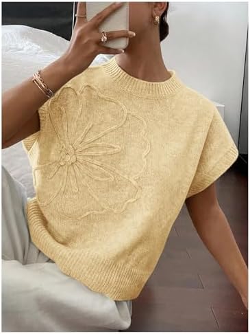 SOLY HUX Women's Short Sleeve Business Casual Sweater