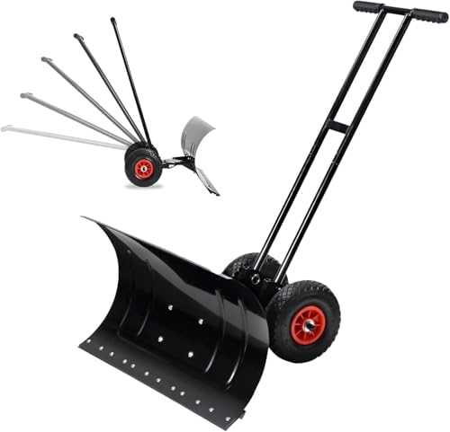 Snow Shovel with Wheels 29" Blade 5-Level Adjustable Handle