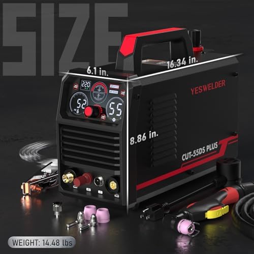 YESWELDER 55A Plasma Cutter, 2-in-1 Plate and Grid Cutting, 110/220V