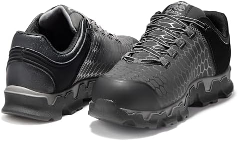 Timberland PRO Men's Powertrain Sport Alloy Safety Toe Industrial Athletic Work Shoe, Black/Grey-2024 New Raptek, 7 W