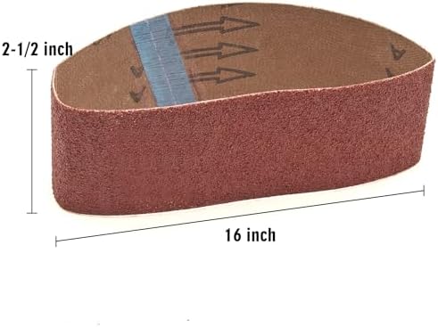Taokyid 2.5X16 Inch Sanding Belts for Belt Sander, 40 60 80 Grit, 24 Pcs