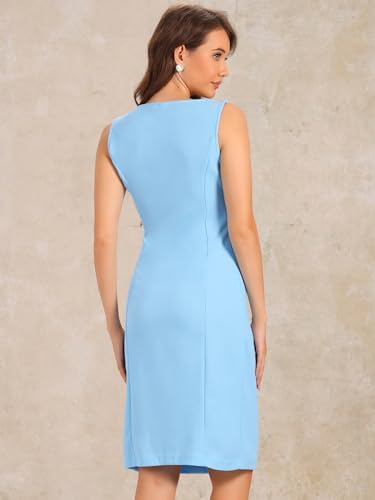 Allegra K Womens Work Sheath Dress Sleeveless Business Pencil Dresss