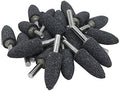 50Pc 1/4" Shank Brown Corundum Grinding Head Cone Shaped Grinding Wheel Abrasive Mounted Grinding Point Stone Rotary Tools Deburring Polishing -Diameter:16mm