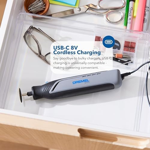 Dremel 8150 8V Cordless Rotary Tool Kit w/LED Nose Cap and 20 Accessories