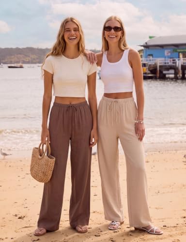 Showitty Wide Leg Pants for Women with Pockets, High Waist Yoga Lounge