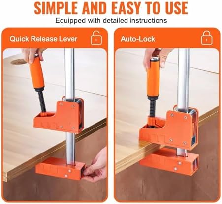 Woodworking Bar Clamps 2-Pack, 50" Parallel F Clamps - 1100lbs Capacity, Even Pressure Wood Clamps for Woodworking, Metalworking, DIY Projects