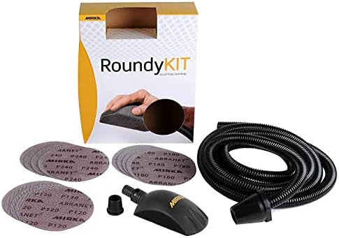 Mirka Roundy Hand Sanding Block Kit, 13 ft Hose, 15 Abranet 6-Inch Discs