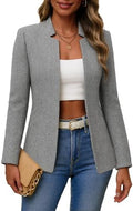 Mina Self 2026 Fall Women's Open Front Tweed Blazer,Plaid Fitted Jacket