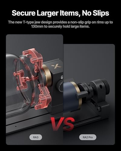 xTool RA3 World's First Smart MagSwap Rotary for xTool P3, F2 Ultra, F1 Ultra, F2 Laser Engraver, 360° LiDAR Mapping Alignment, Intelligent Rotary that Masters Engraving on Rings, Tumblers & Ornaments