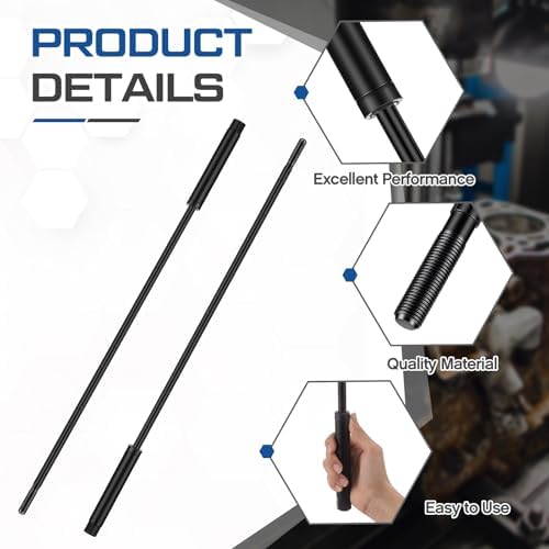 Zonon 2 Pcs Milling Machine Pull Rod Compatible with R8, 7/16 Thread Draw Bar Overall Drawbar Compatible with Bridgeport Milling Machine Part