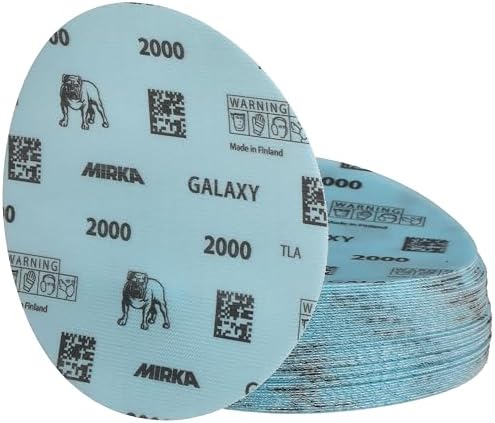 Mirka Galaxy Sandpaper 6 inch Grit 2000 50 Discs Hook & Loop
