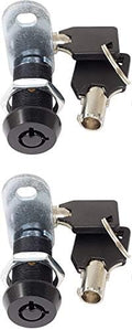 1-1/8" Tubular Cam Lock (90° Black, 2-Pack) RV Toolbox Cabinet Replacement