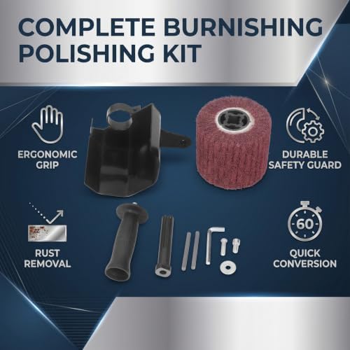 Metal Burnishing Machine, Burnishing Polishing Machine Kit Angle Grinder Attachment for Wood Metal Grinding M10 With Comfortable Handle