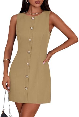PRETTYGARDEN Women Business Casual Cocktail Work Short Dress