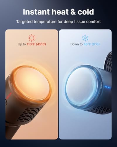 RENPHO Active Mini Thermacool Massage Gun with Heat and Cold, Thumb Loop