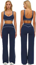 ABOCIW Two Piece Workout Sets for Women Racerback Tank Top Matching High Waist Wide Leg Yoga Pants Pilates Outfits