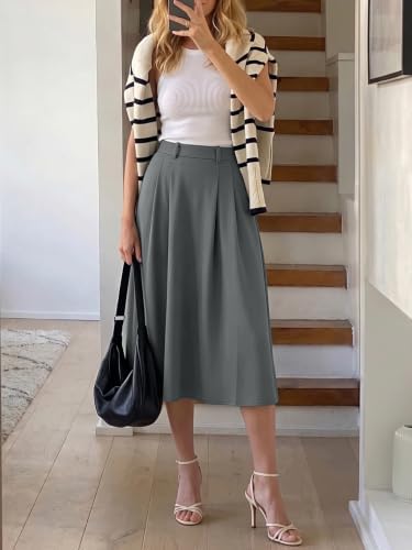 Casly Lamiit A-Line Midi Skirts for Women Business Skirt
