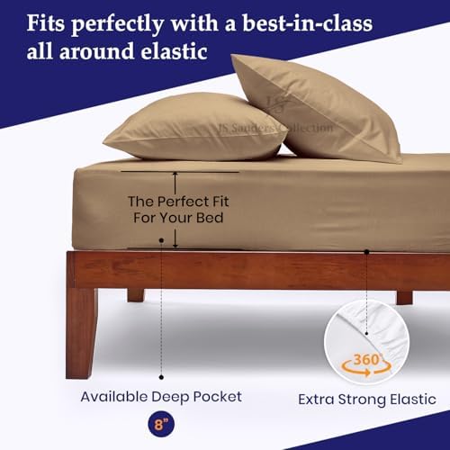 JS Sanders V Berth Boat Sheet 1 Pcs 600 TC Egyptian Cotton, Taupe