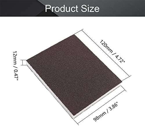 Utoolmart Sanding Sponge Sanding Blocks, 120 Grit Wet Dry Sandpaper Sponge, Washable and Reusable Sand Sponge Kit, for Kitchen Cookware Cleaning and Rust Removal of Rusted Metal, Grey, 8 Pcs