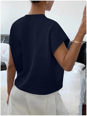 SOLY HUX Women's Short Sleeve Business Casual Sweater